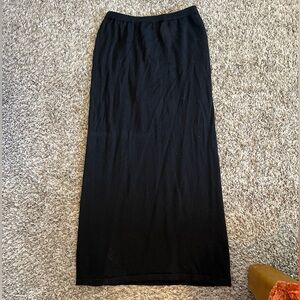 Classic Wool Black Maxi Skirt